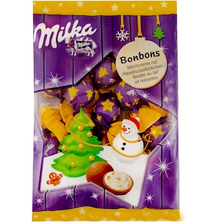 Milka | Bomboane de ciocolata umplute cu crema de lapte 86g