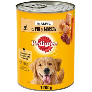 Pedigree | Hrana umeda completa cu pui si morcov in aspic pentru caini adulti 1.2kg