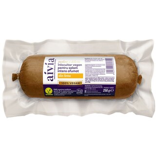 Aivia | Inlocuitor vegan pentru salam intens afumat din linte 250g