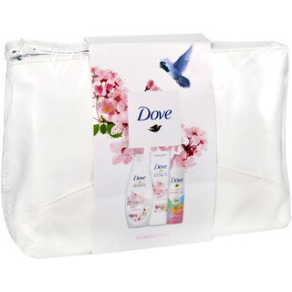 Dove | Set cadou cu geanta cosmetica + Gel de dus + Lotiune de corp + Deodorant spray Glowing Ritual 250+250+150ml