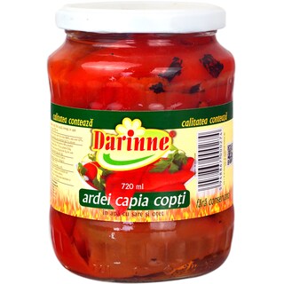 Darinne | Ardei capia copti, in apa cu sare si otet 720ml