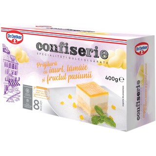 Dr. Oetker | Confiserie | Prajitura cu iaurt, lamaie si fructul pasiunii 400g