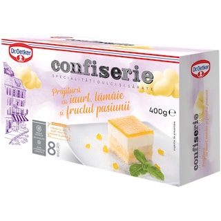 Dr. Oetker | Confiserie | Prajitura cu iaurt, lamaie si fructul pasiunii 400g