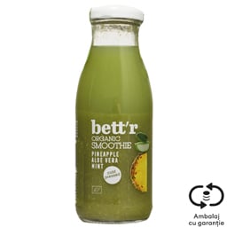 Smoothie bio cu ananas, aloe vera, menta 250ml