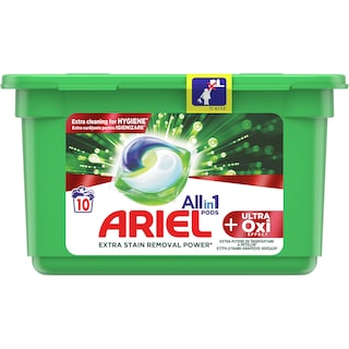 Ariel | All in 1 Pods | Detergent + Ultra Oxi Effect, 10 capsule