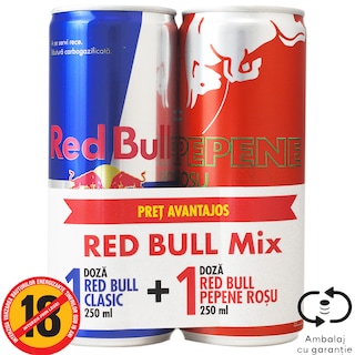 Red Bull | Energizant Clasic & Pepene rosu 2x250ml