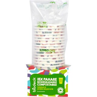 Biodeck | Pahare biodegradabile & compostabile 120ml, 15 bucati