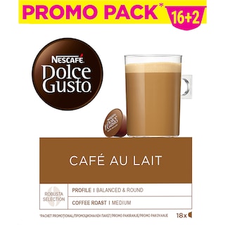 Nescafe | Dolce Gusto | Cafea Cafe au Lait, 18 capsule