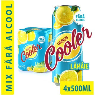 Ursus Cooler | Mix de bere fara alcool si limonada  4x500ml