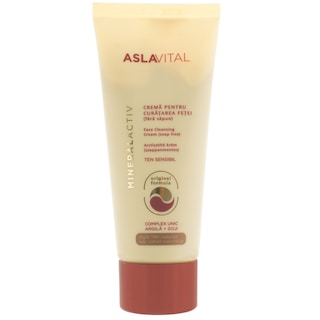 ASLAVITAL | Mineralactiv | Crema pentru curatarea fetei cu argila si goji 100ml