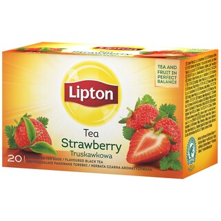 Lipton | Ceai negru cu aroma de capsune 20x1.6g