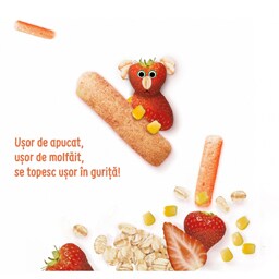 Organix | Baghete bio din porumb, ovaz si capsuni 25g