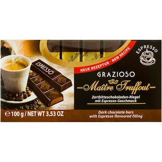 Maitre Truffout | Batoane de ciocolata cu umplutura cu gust de espresso, Grazioso Espresso 100g