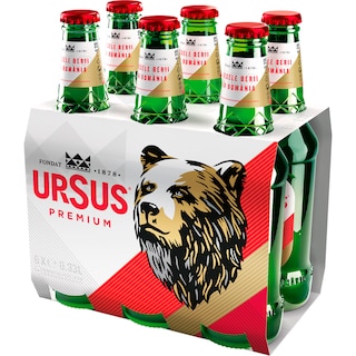 Ursus | Premium | Bere blonda pasteurizata  6x0.33L