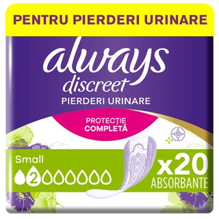 Always Discreet | Absorbante pierderi urinare Small, 20 bucati