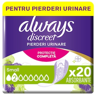 Always Discreet | Absorbante pierderi urinare Small, 20 bucati