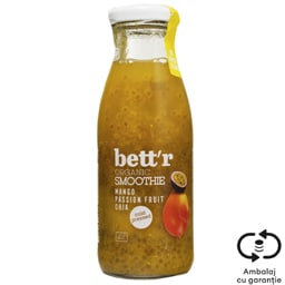 Smoothie bio cu mango, fructul pasiunii si chia 250ml