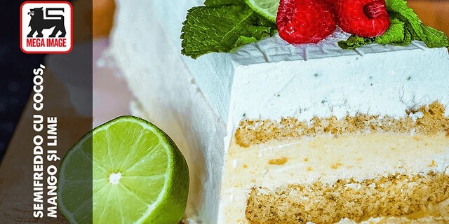 SEMIFREDDO CU COCOS, MANGO ȘI LIME