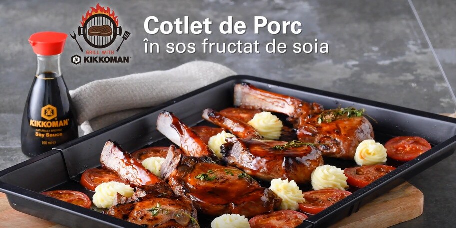 Cotlet de porc în sos fructat de soia