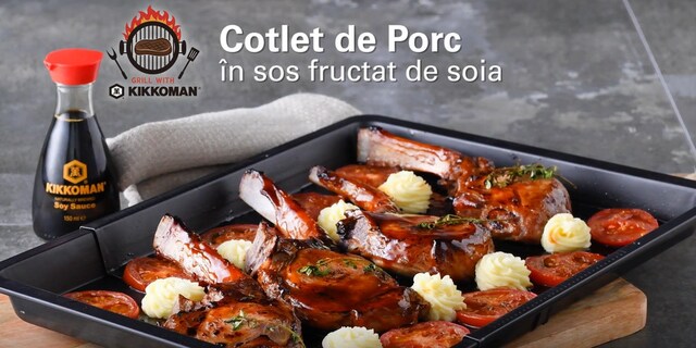 Cotlet de porc în sos fructat de soia