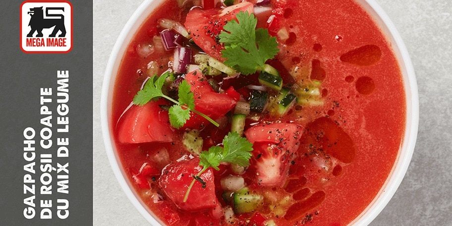 GAZPACHO DE ROȘII COAPTE CU MIX DE LEGUME