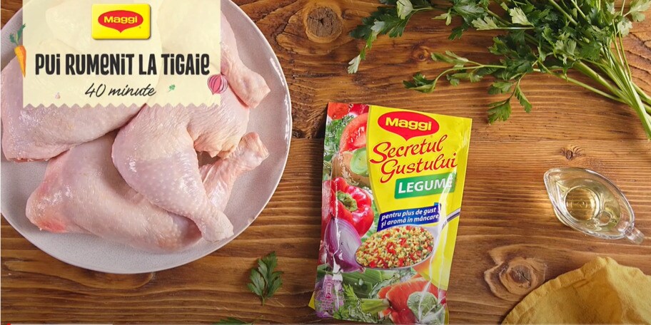 Pui rumenit la tigaie