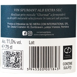 Cuartz | Vin spumant alb extra sec 750ml