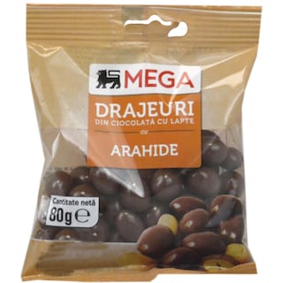 MEGA | Drajeuri din ciocolata cu lapte si arahide 80g