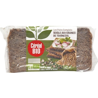 Cereal Bio | Paine bio integrala de secara cu seminte de floarea-soarelui 500g