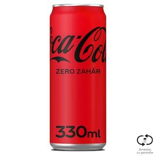 Coca-Cola Zero Zahar | Bautura racoritoare carbogazoasa 330ml