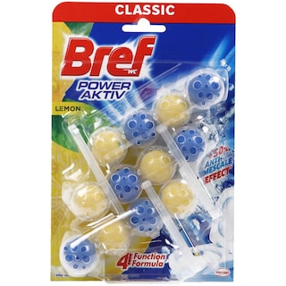 Bref | Power Aktiv | Odorizant toaleta Lemon 3x50g