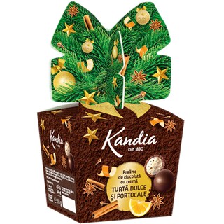 Kandia | Praline de ciocolata cu crema turta dulce si portocale 110g