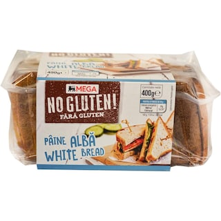 MEGA | Paine alba feliata fara gluten 400g