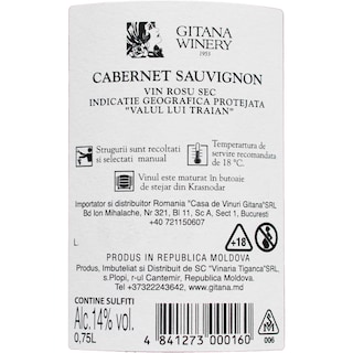 Gitana Winery | Vin rosu sec Cabernet Sauvignon 0.75L