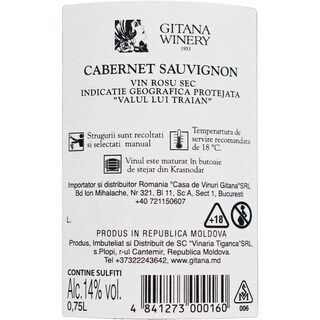 Gitana Winery | Vin rosu sec Cabernet Sauvignon 0.75L