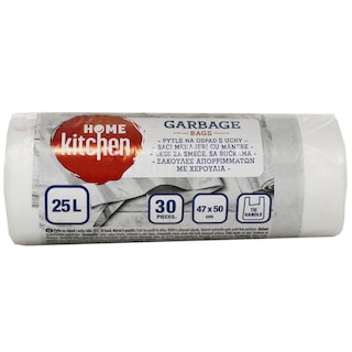 Home Kitchen | Saci menajeri cu manere, albi, 25L, 30 buc.