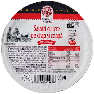 Gusturi romanesti | Salata cu icre de crap si ceapa 100g