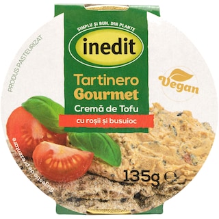 Inedit | Tartinero Gourmet | Crema de tofu cu rosii si busuioc 135g