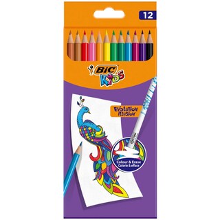 Bic | Creioane colorate cu radiera