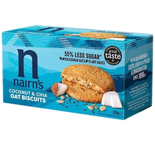 Nairn's | Biscuiti din ovaz integral cu cocos si seminte de chia 200g