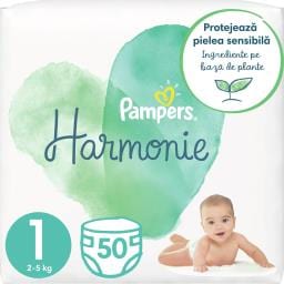 Scutece bebelusi Marimea 1, 2-5 kg, 50 bucati