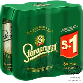 Staropramen | Bere blonda 5+1 x 0.5L
