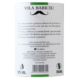 Vila Babiciu | Vin alb sec Sauvignon 0.75L