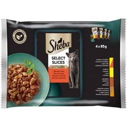 Sheba | Hrana umeda pentru pisici adulte, selectie suculenta in sos 4x85g