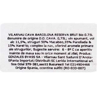 Vilarnau | Vin spumant Brut Reserva 0.75l