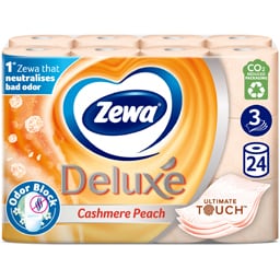 Zewa | Hartie igienica Deluxe Cashmere Peach, 3 straturi, 24 role