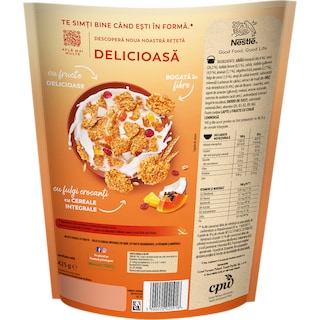 Fitness | Fulgi de cereale integrale cu fructe deshidratate 425g