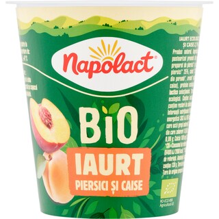 Napolact Bio | Iaurt cu piersici si caise 130g