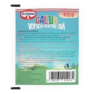 Dr. Oetker | Gallus | Vopsea rosie, 10 oua,