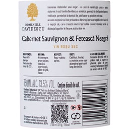 Domeniile Davidescu | Vin rosu sec Cabernet Sauvignon, Feteasca Neagra 0.75L